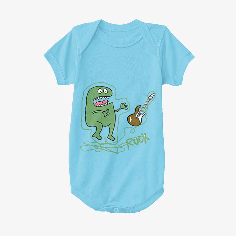 Little Monsters Playing Rock And Roll, Rock and roll Baby Onesie