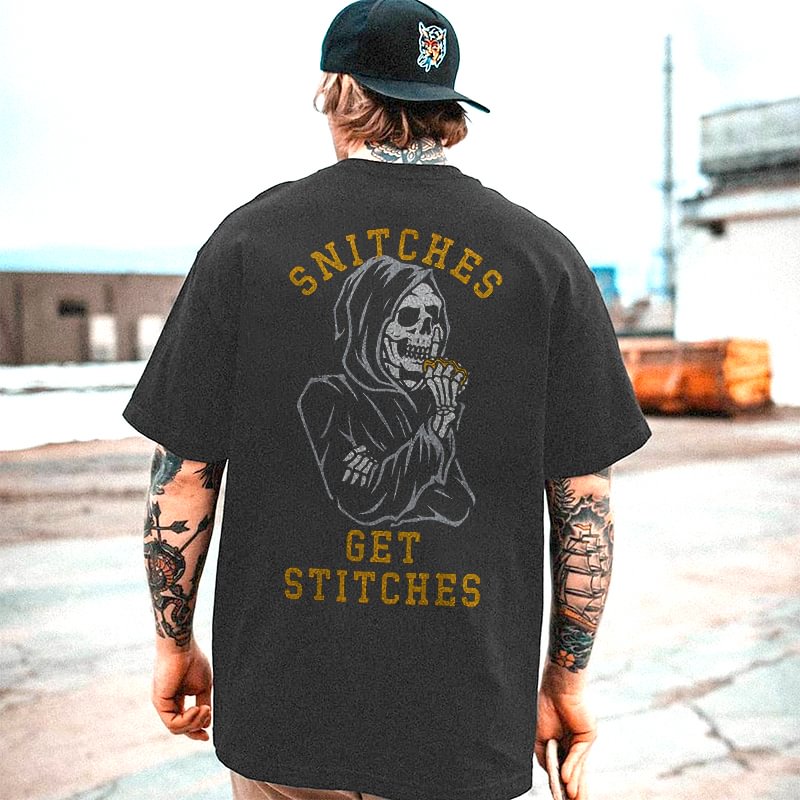 Cloeinc Snitches Get Stitches Men's T-shirt - Cloeinc