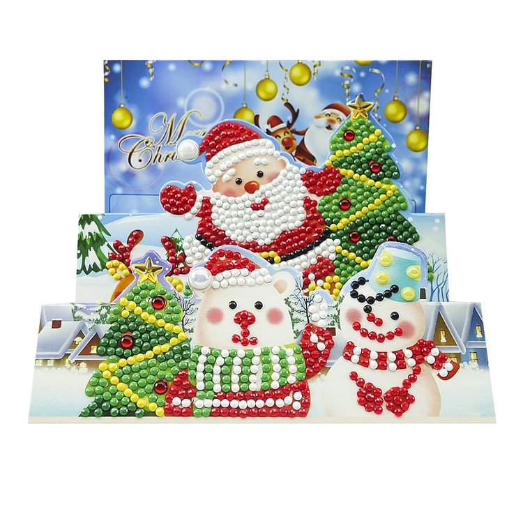 Santa Claus-DIY Creative Diamond Greeting Card