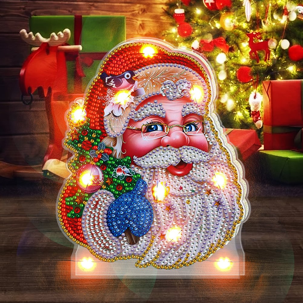 DIY Diamond Painting LED Christmas Light Double-side Drill Night Lamp ...