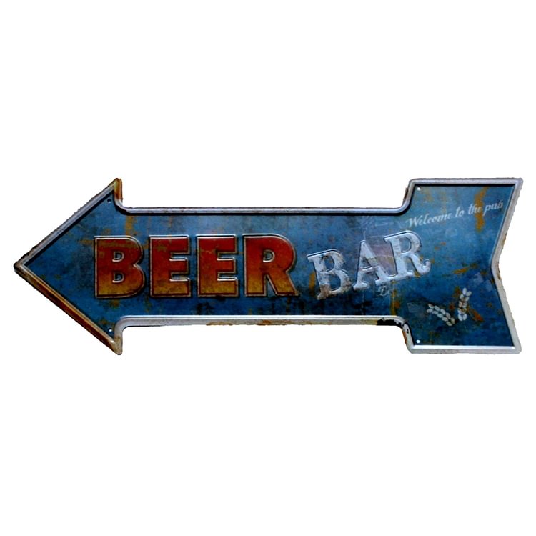 Beer Bar Coffee - Arrow Shape Vintage Tin Sign - 16*45CM