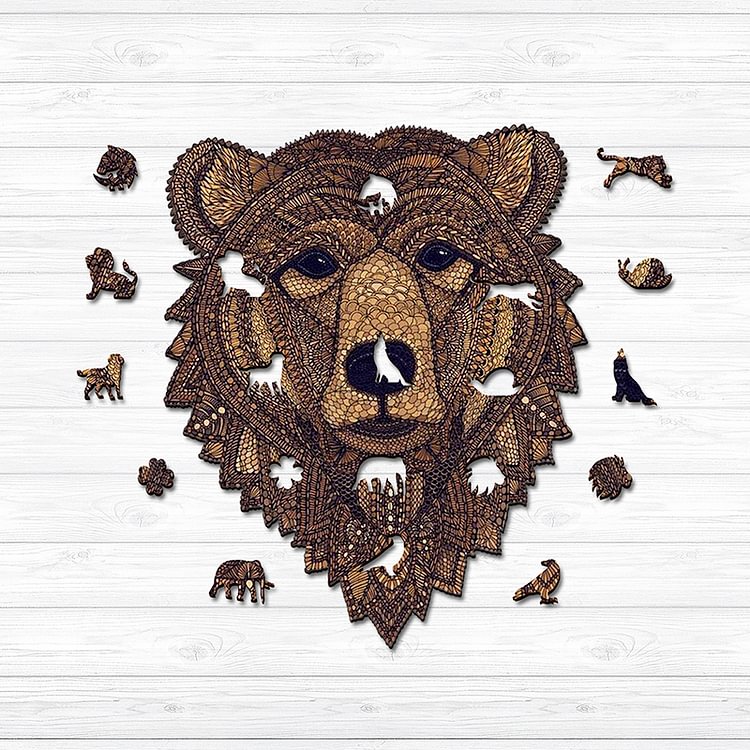 Bear Head Wooden Jigsaw Puzzle