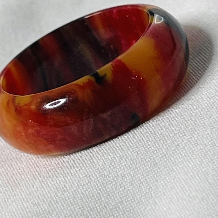 Acrylic Resin Personality Simple Retro Colorful Rainbow Ring-Mayoulove