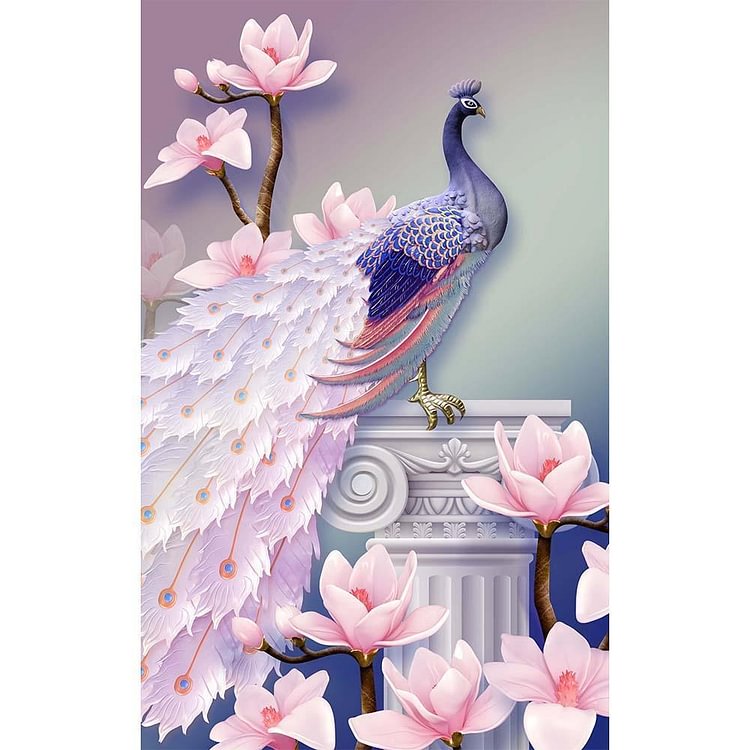 Magnolia Peacock - Square Drill Diamond Painting - 30x40cm(Canvas)