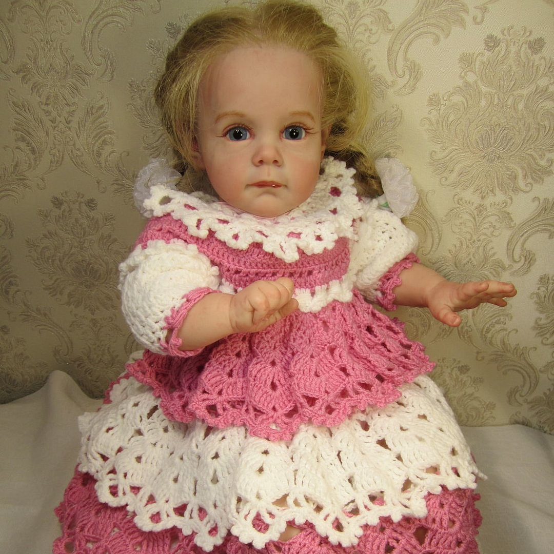 [Dolls with "Heartbeat" and Sound]15'' Realistic Newborn Baby Girl Doll Juniper with Clothes