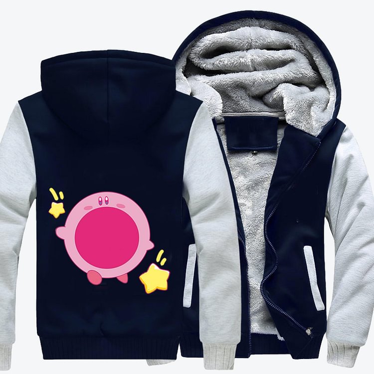 Kirby Eating The Stars Open Mouth, Kirby Fleece Jacket