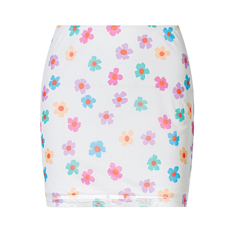 Summer Floral Print Bodycon Mini Skirt - CODLINS - codlins.com