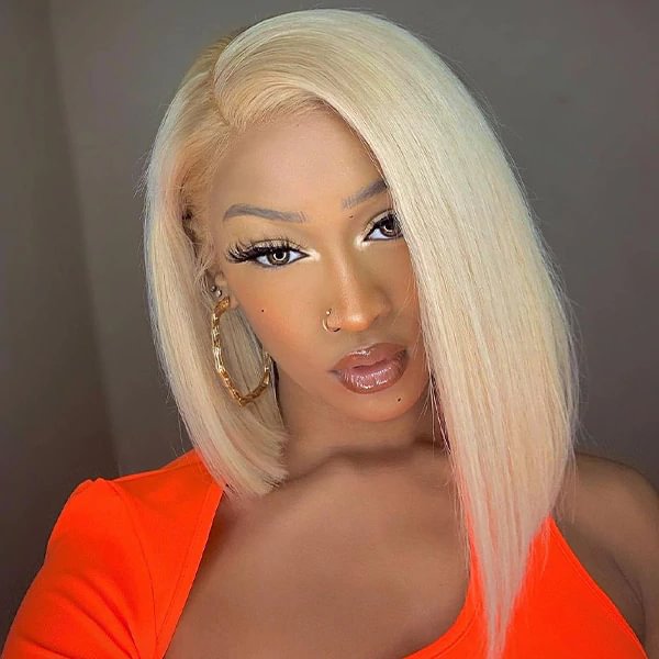 Capable Girl丨10-16 Inches Golden BOB Wig丨4x4 Ultra Thin Seamless Lace Wig That Fits To The Scalp