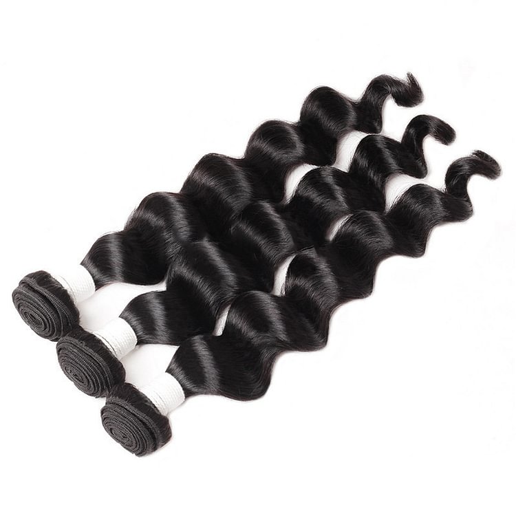 1 PC Black Loose Wave Hair Bundles丨Brazilian Mature Hair、Virgin Hair、Original Hair