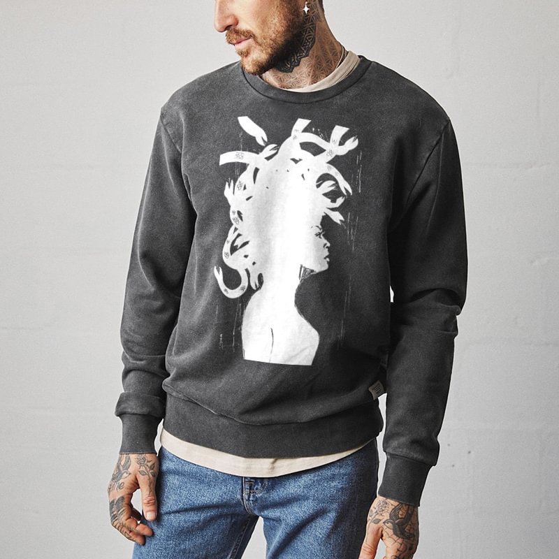 Darkly designer snake printed men's sweatshirt -  UPRANDY