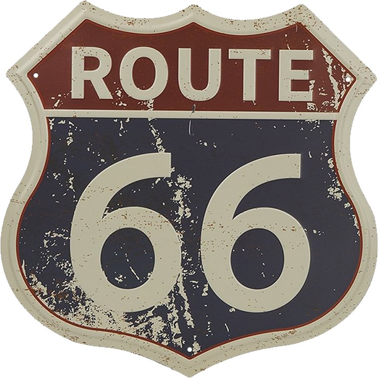 Route 66 - Shield Shape Tin Sign - 30*30CM