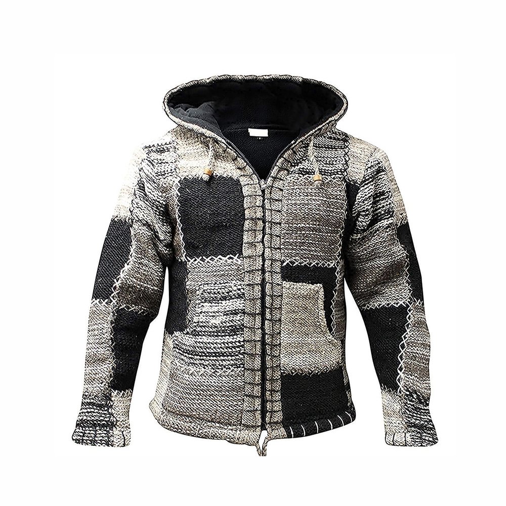 New Warm Hooded Jacket Knit Sweater Sweater Men / [viawink] /