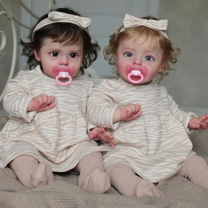 Awake Reborn Toddlers Twin Sisters 22” Gustave and 17" Harriet