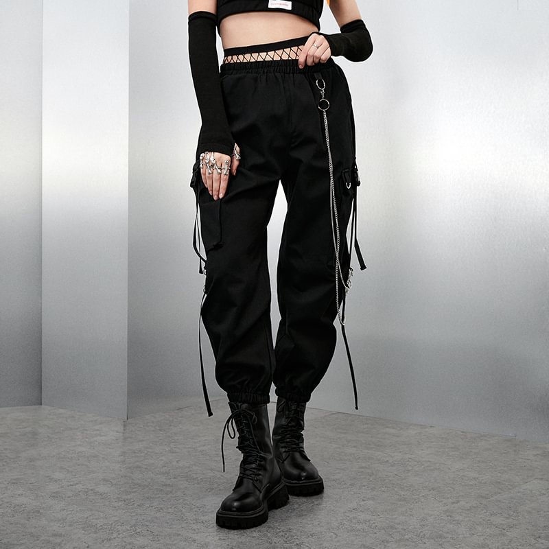 Drawstring Overalls Loose Straight Leg Korean Style Trend Send Chain / Techwear Club / Techwear