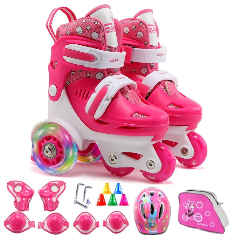 Adjustable Roller Skates for Girls & Boys with Light Up Wheels (Ages 3-9)、、sdecorshop