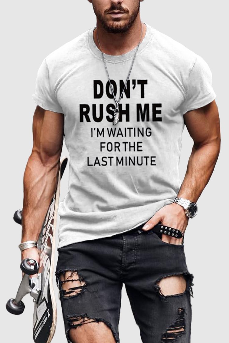 Tiboyz Don'T Push Me Printed Casual Short Sleeve T-shirt