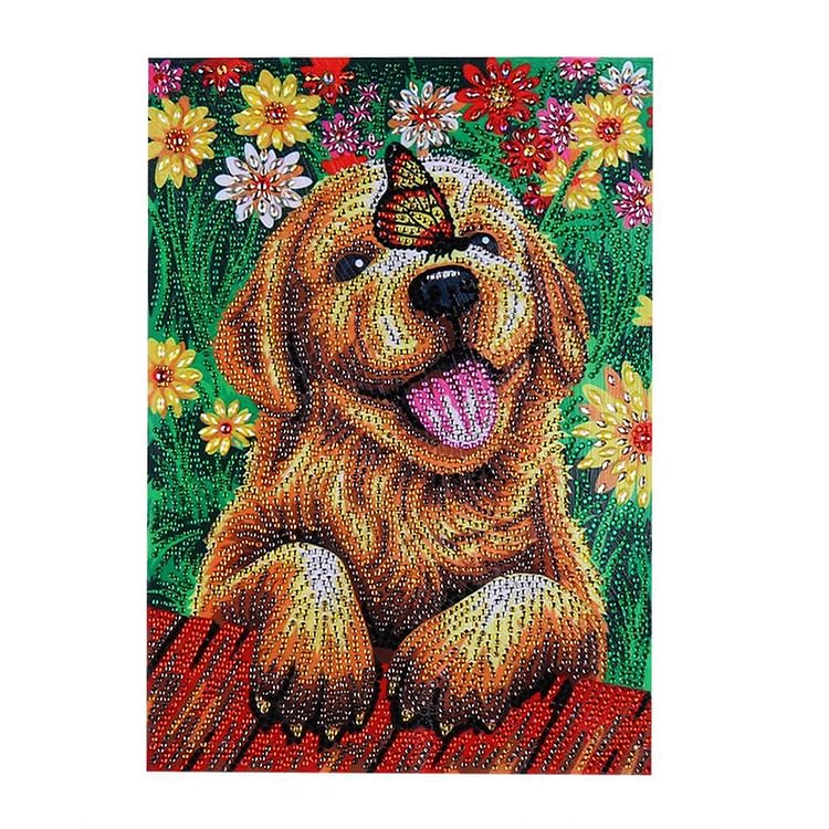 Cute Dog - Special Shaped Drill Diamond Painting - 30x40cm(Canvas)