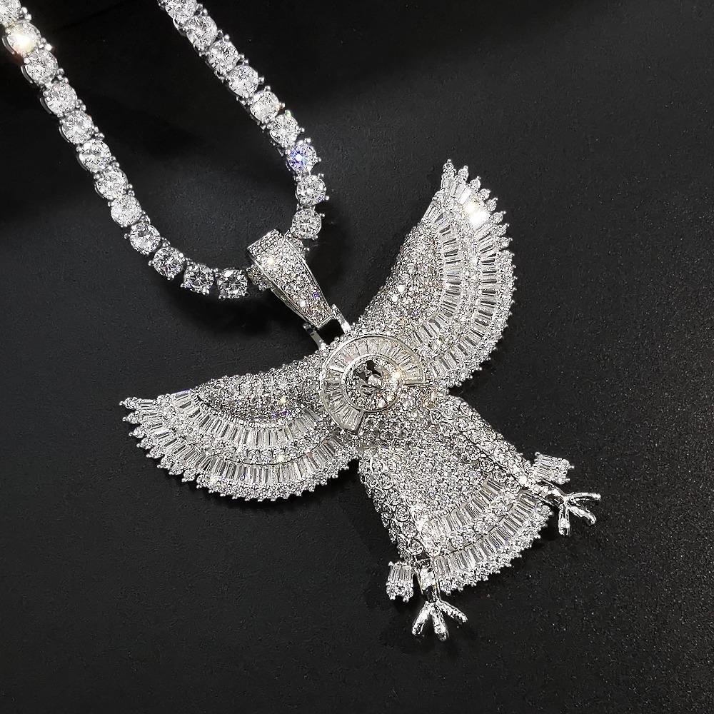 Bling Iced Out Eagle Pendant Necklace 2 Color-VESSFUL