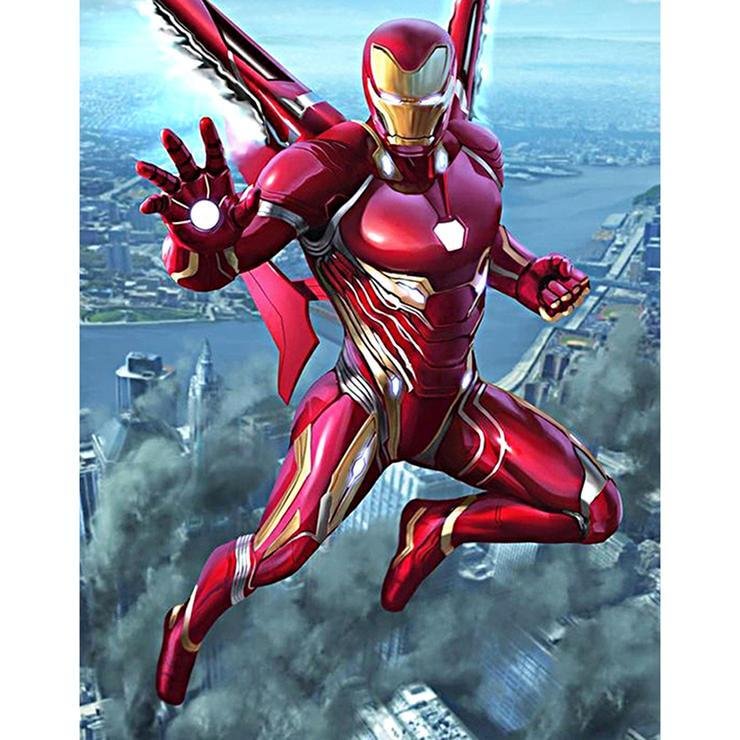 Full Round Diamond Painting Marvel Characters Iron Man (40*30cm)