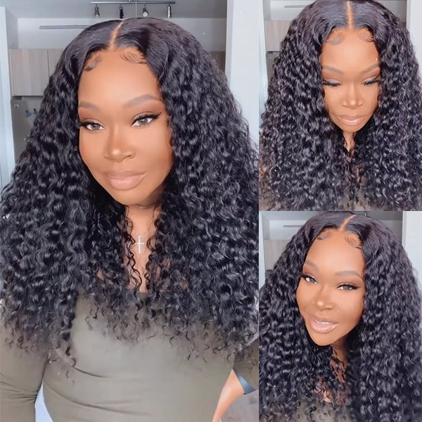 🔥 Best Sale 🔥 Glueless 5×5 Lace Closure Wigs | Black Curly Bob Wigs | Natural & Face-fitting