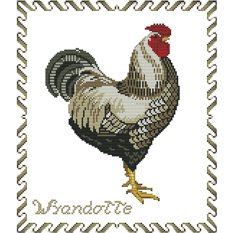 Big Rooster  - 14CT Stamped Cross Stitch - 37*33cm
