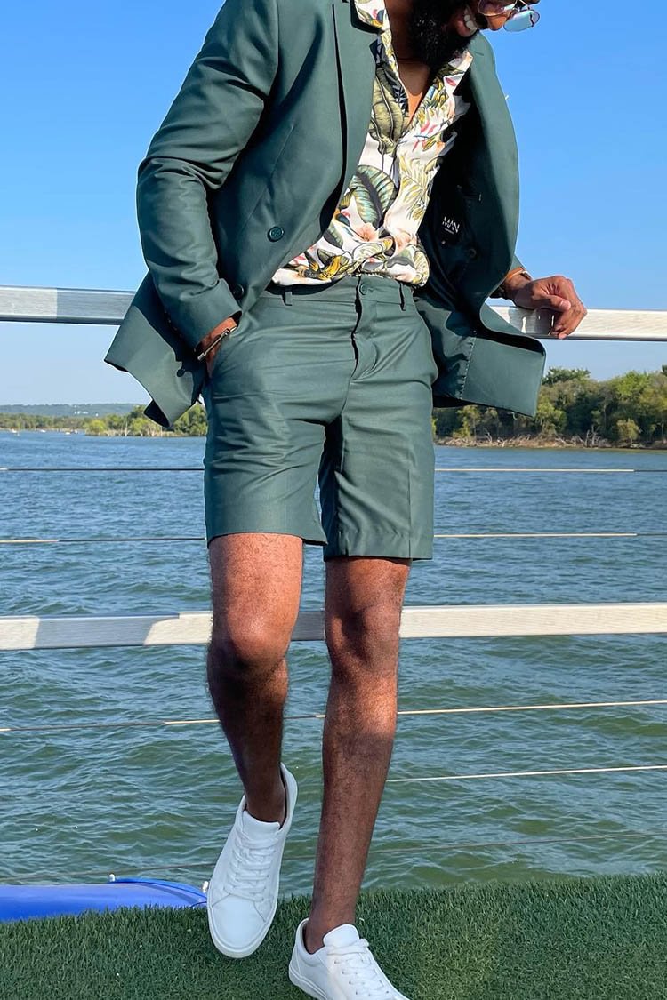 Tiboyz Outfits Premium Green Blazer And Shorts Suit