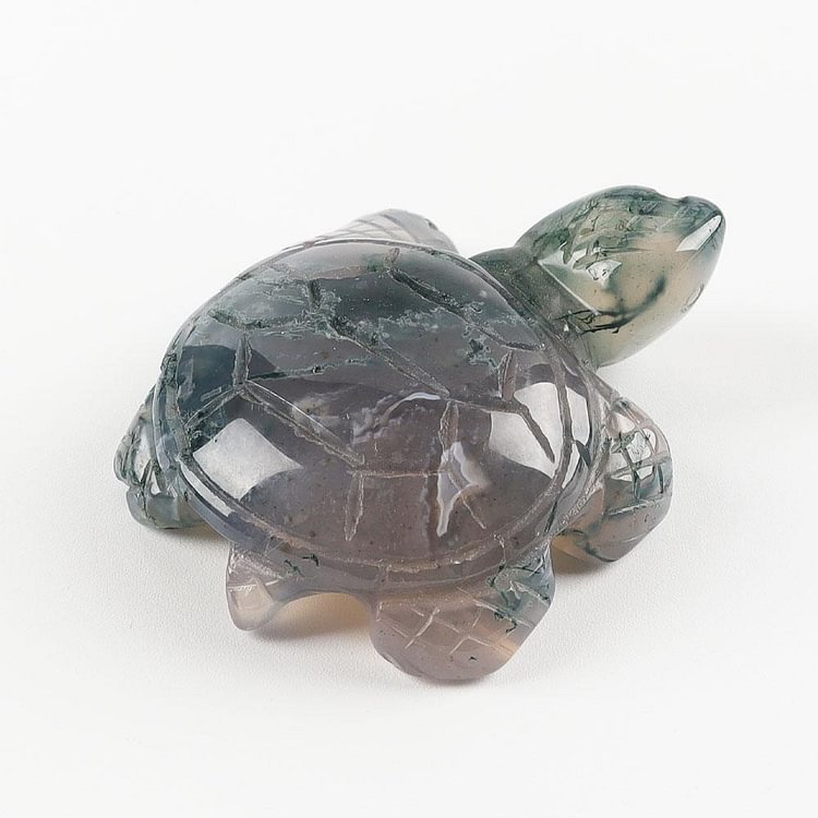 Crystal Carving Moss Agate Turtle Figurine Animal Bulk Crystal wholesale suppliers