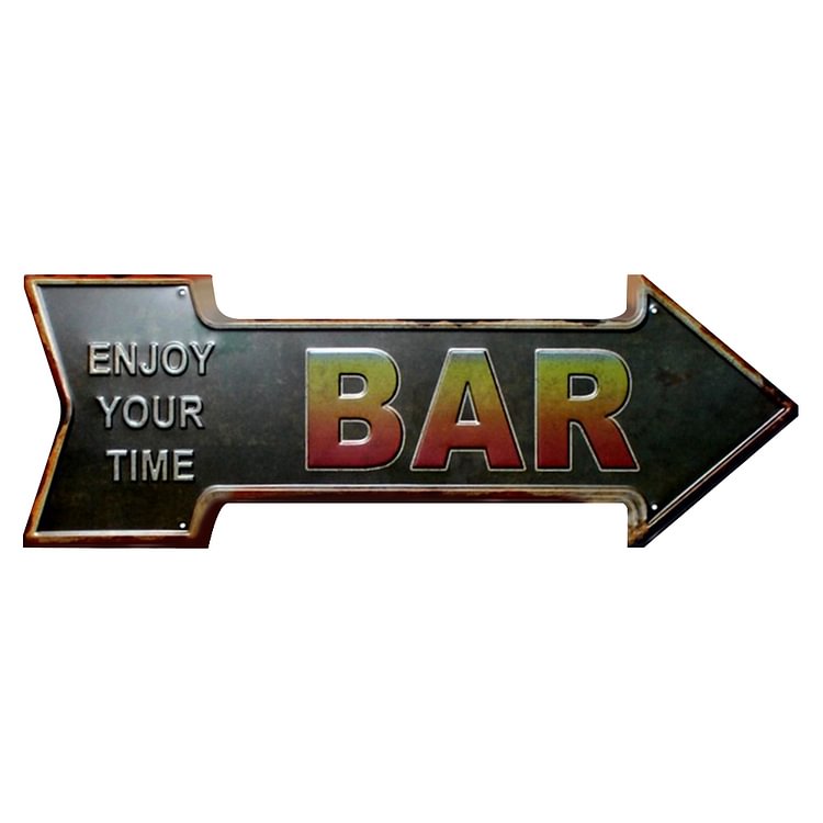 Bar- Arrow Shape Tin Sign - 16*45CM
