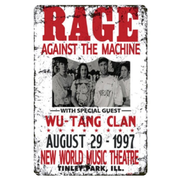 Music Rage Against the Machine - Vintage Tin Signs