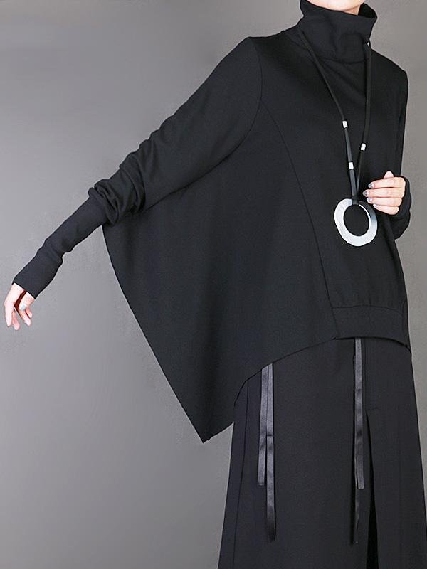 Loose Solid Cropped Batwing Cloak