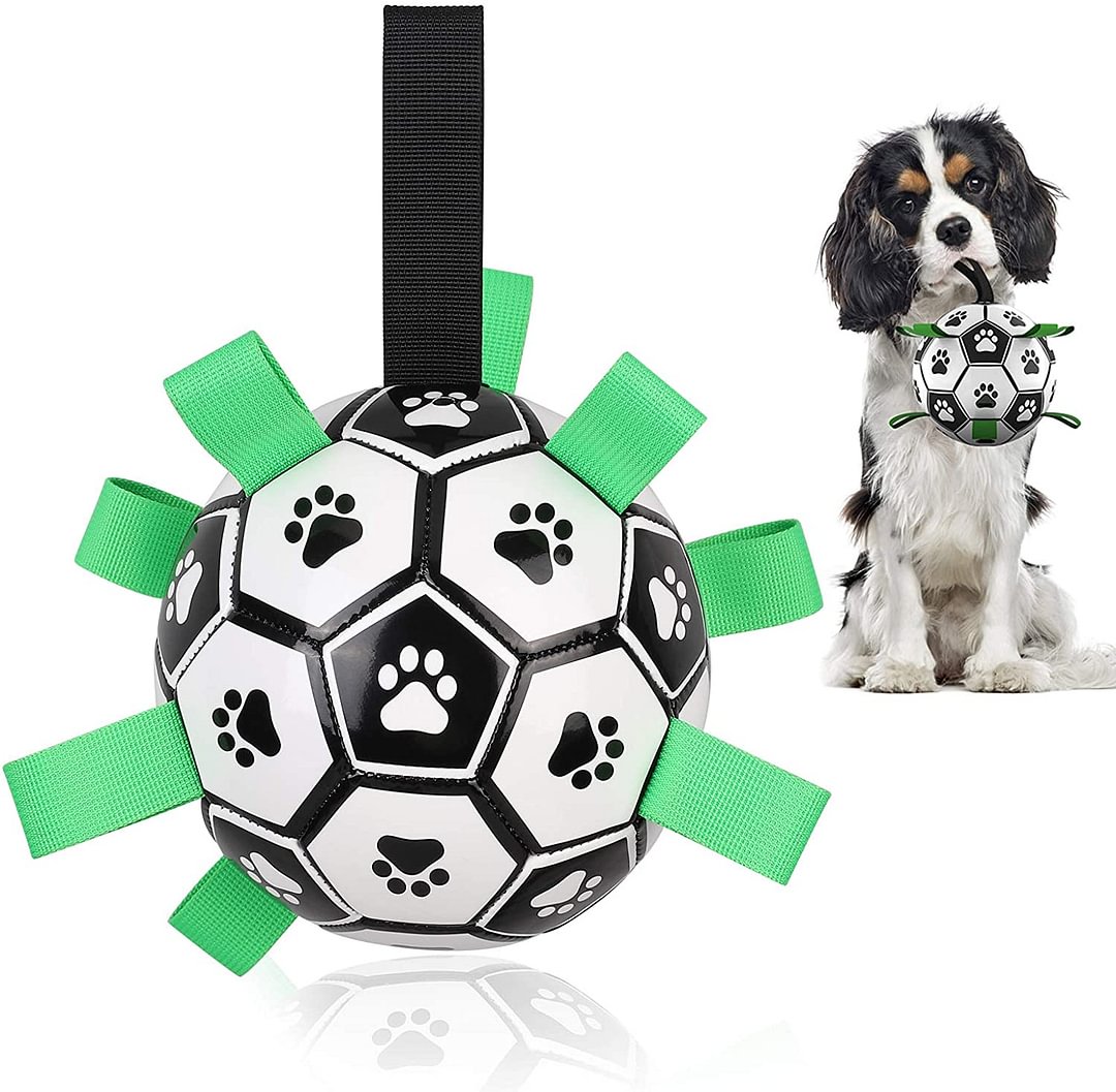 Dog-Soccer Ball-Interactive Water Toys-Tug of War-Dog Tug Toy Football for Small Medium Dogs-Dog Toys Ball - vzzhome