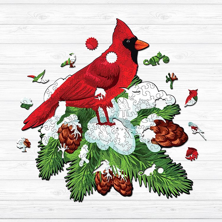 Winter Cardinal Wooden Puzzle