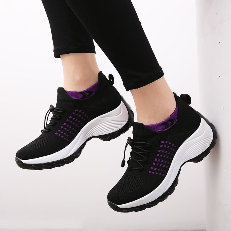 Ortho Stretch Cushion Shoes - Black Purple
