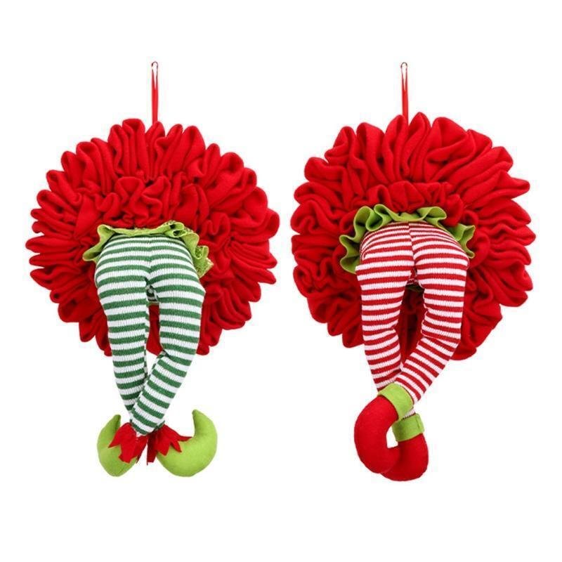 Creative Elf Leg Door Wreath Hanging For Christmas Decoration、、sdecorshop