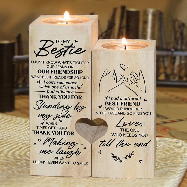 To My Bestie - Thank You for Standing by My Side - Candle Holders Candlesticks for Friends