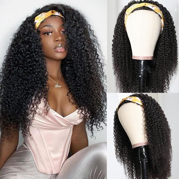 💝 Clearance Sale 💝 Throw On & Go Headband Wigs | Black Kinky Curly Hair Wigs | Easy Install