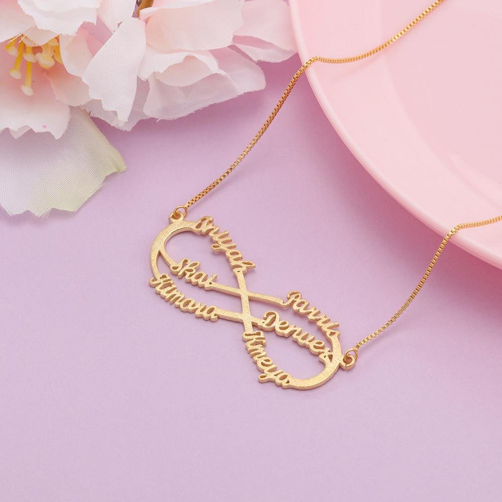 Sparkling Infinity Name Necklaces Personalized Custom Name Chain