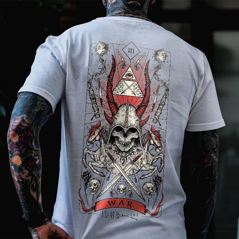 UPRANDY Skull War Elements Printing Men's T-shirt Designer -  UPRANDY