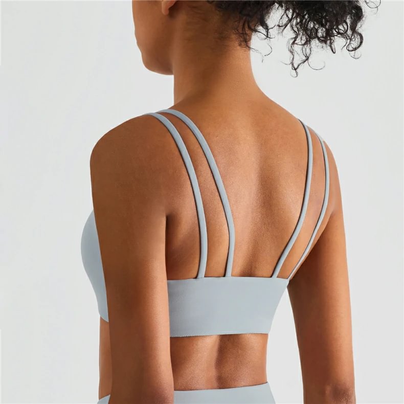 Rhino Gray lightweight breathable sports bra at Hergymclothing sportswear online shop