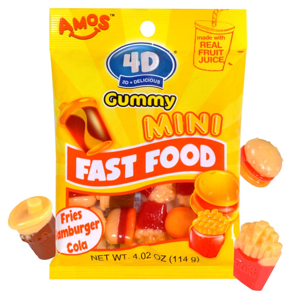 AMOS 4D Gummy Fast Food (Pack of 12)