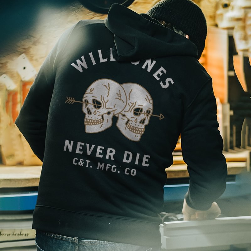 Wild ones never die designer skull print hoodie - Krazyskull