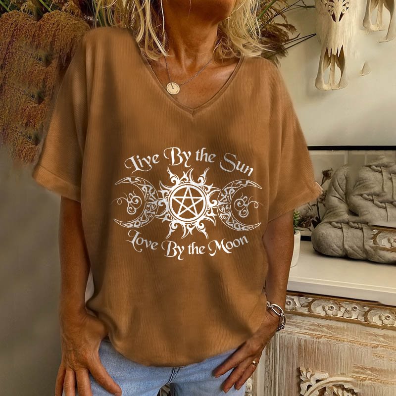 Ladies Casual Live By The Sun Love By The Moon T-shirt