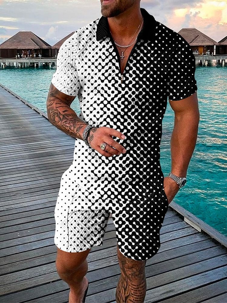 Men's Holiday Leisure Gradient Printing Suit