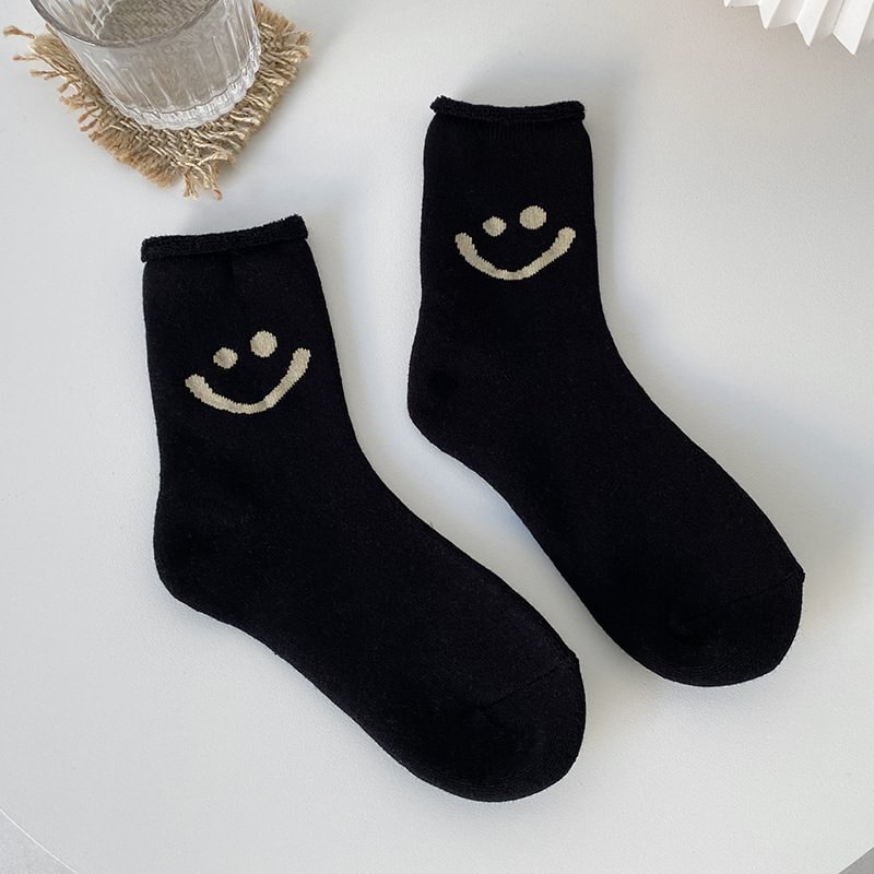   Cute cartoon smiley face thickened cotton socks - Neojana