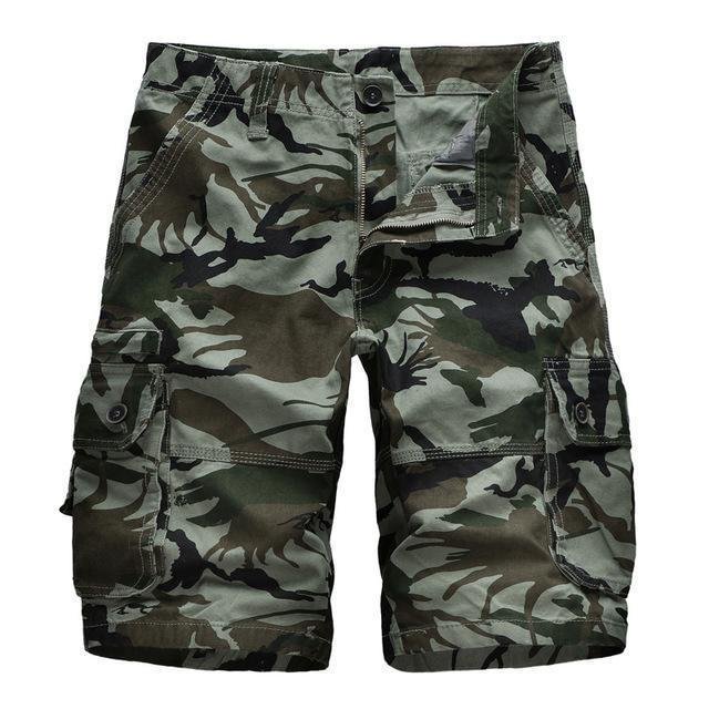 Men's Camouflage Cargo Shorts Summer Casual Loose Beach Vacation Shorts-Corachic