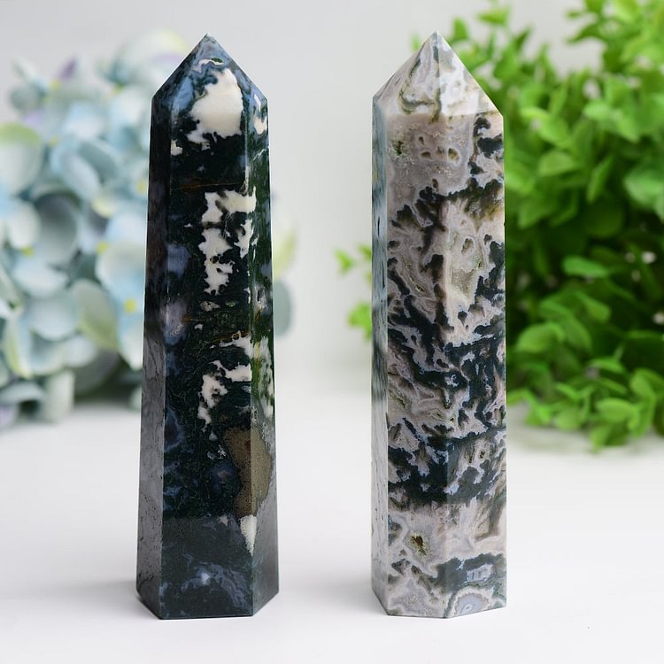 6.0" Moss Agate Crystal Tower Bulk Crystal wholesale suppliers