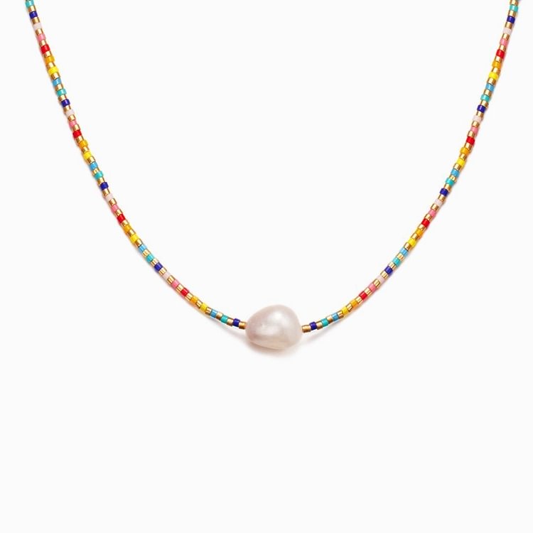 Dear Best Friend Rainbow Pearl Necklace