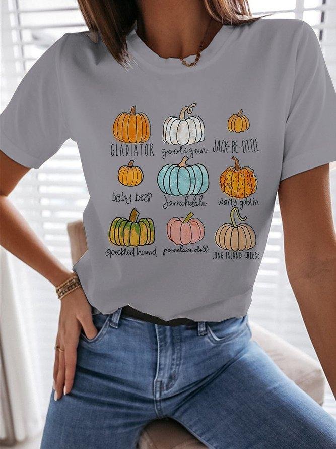 Pumpkin Varieties Graphic Short Sleeve Casual Tee-Mayoulove