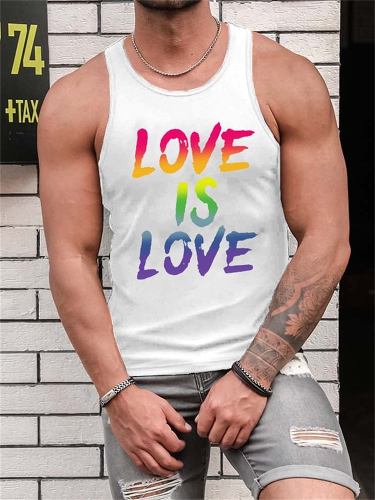 BrosWear Rainbow Love is love Casual Tank Top