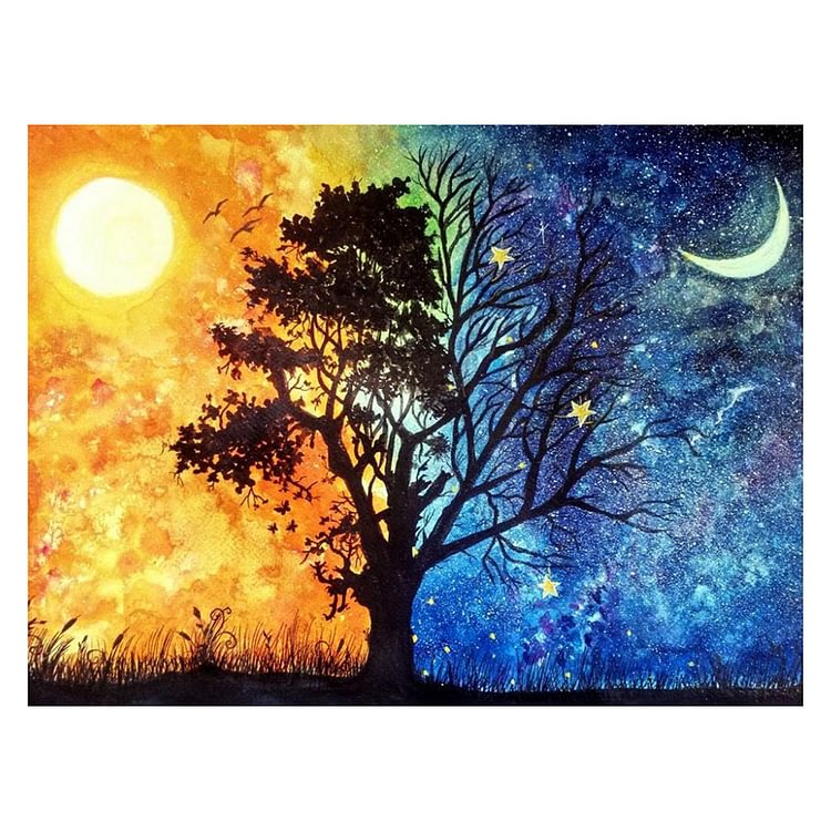(11Ct Counted/Stamped) Tree Shadow - Cross Stitch Kit 40*50CM